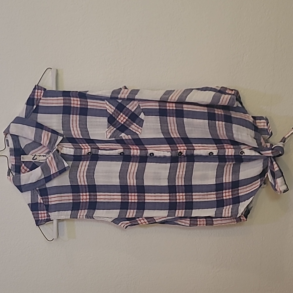 Seven, M, RWB Plaid Tank Top